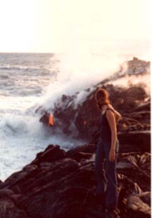 Lava flowing into ocean - Hawaii